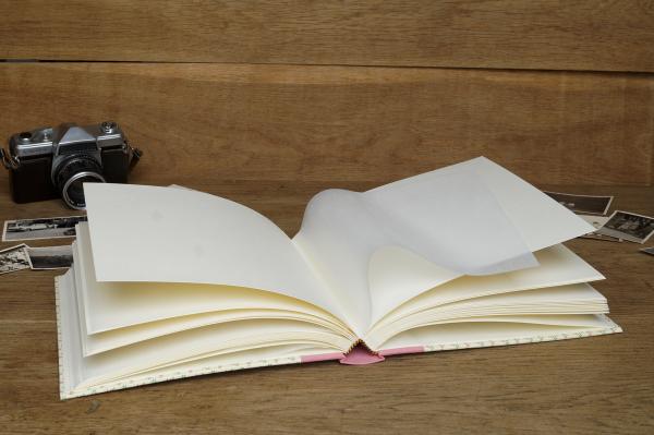 Bright pages for free design. Photo album, guest book